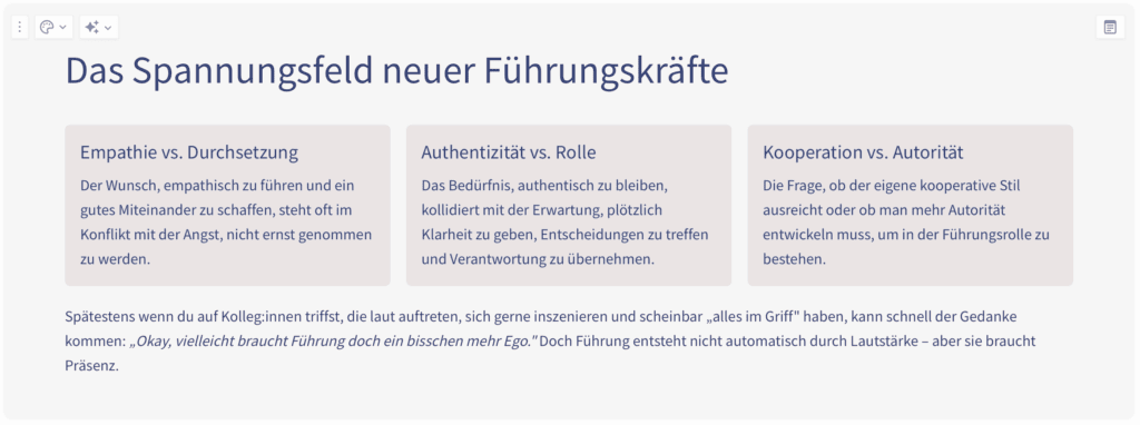 Narzissmus als Führungskraft: Infografik Spannungsfeld