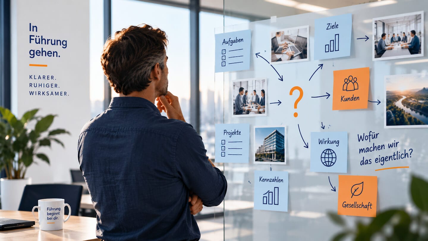 Purpose Driven Leadership: Führungskraft sucht den Zusammenhang zwischen Aufgaben, Zielen und Wirkung