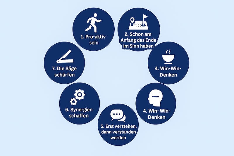 Stephen Coveys 7 Wege - Infografik